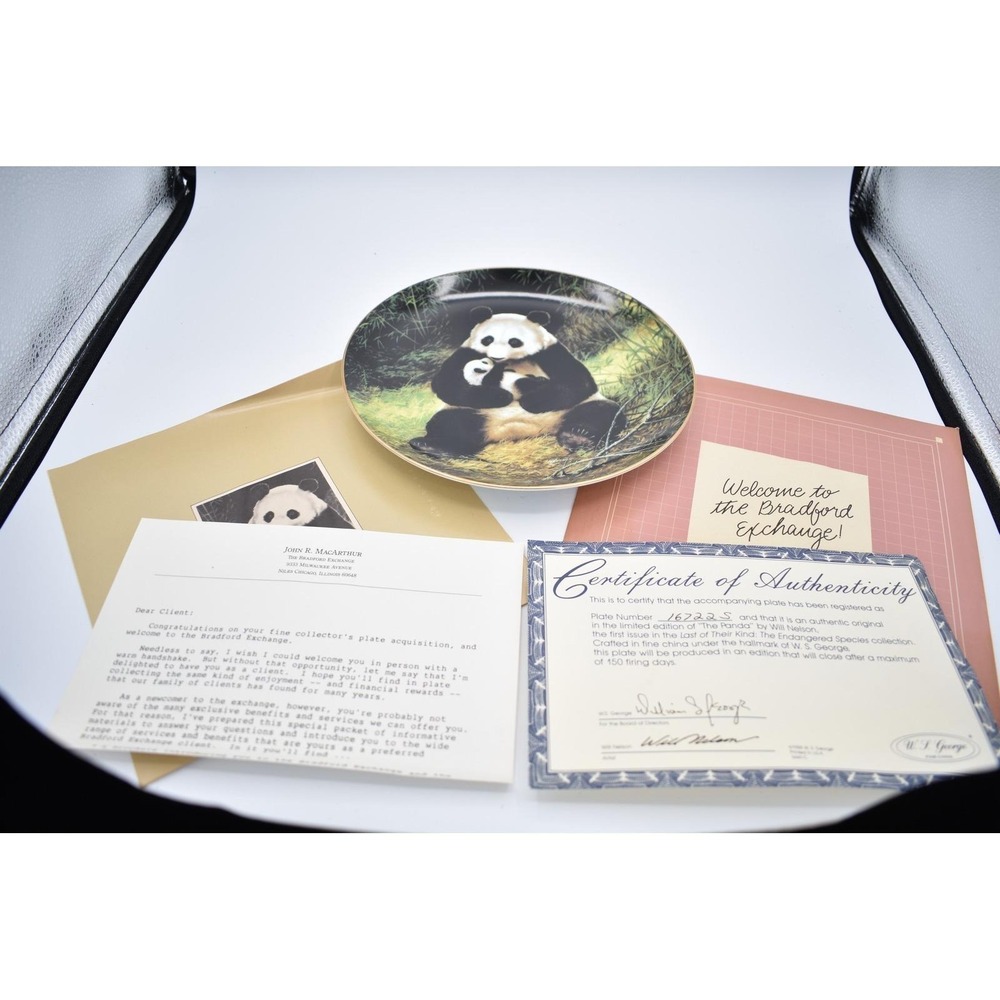 1989 W.L. George Collector Plate The Panda Last Of Their Kind w/Box & COA